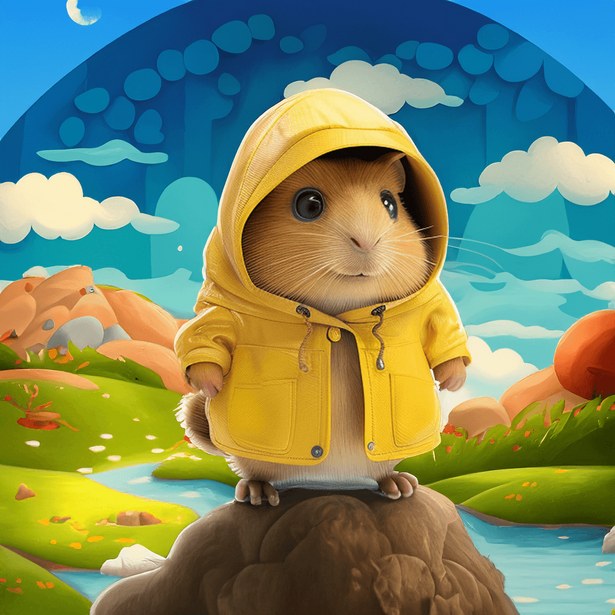 Illustration d’une souris en ciré jaune